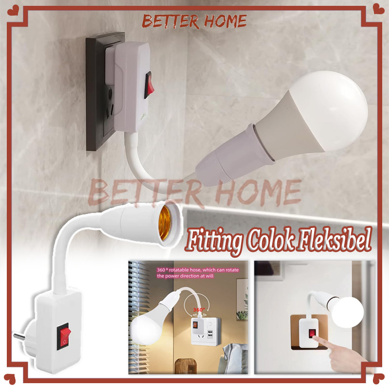 Fitting Colok Fleksibel/Fitting Flexible/Fitting Lampu Colokan 2 Arah