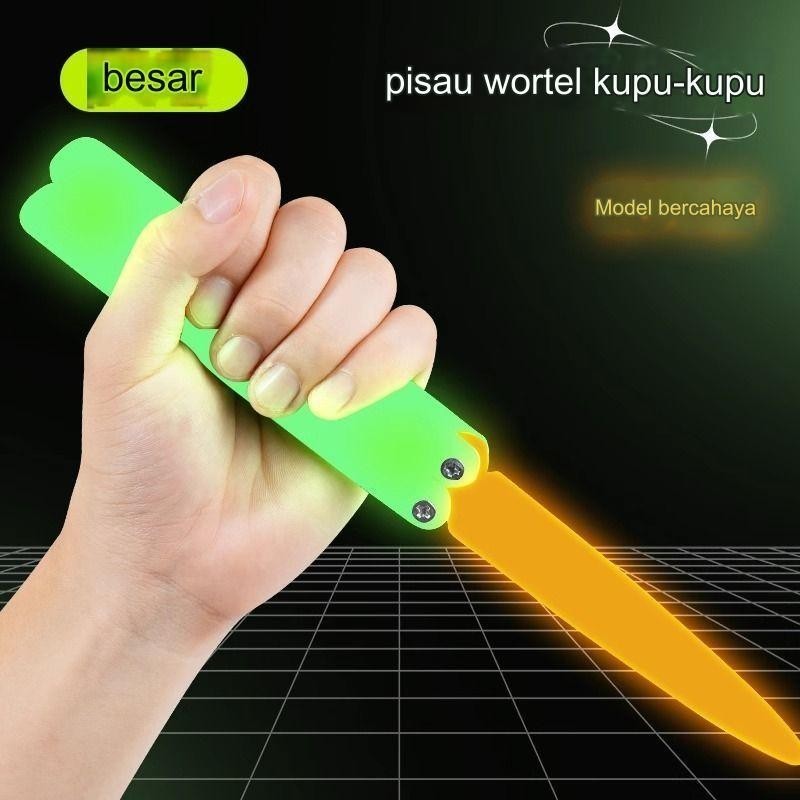 Mainan butterfly knife/Mainan Pisau Gravity Carrot Knife 3d/ Pisau mainan glow in the dark/butterfly