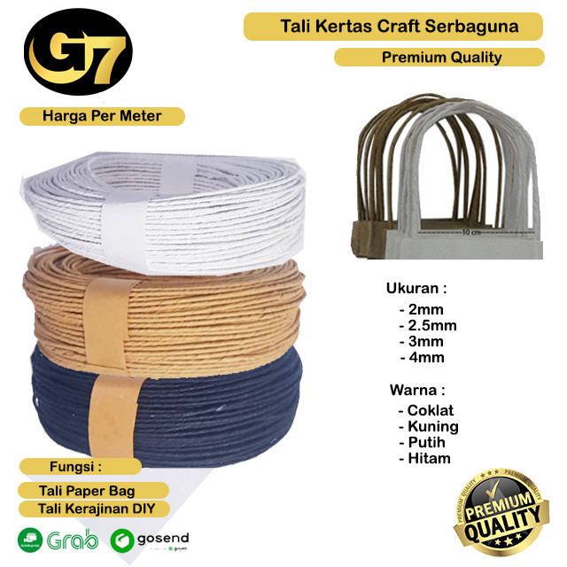 

Tali Kertas Papperbag Tali Kraft Putih Hitam Coklat Kuning Tali Craft 2mm 3mm 4mm Paper Bag Rope Kraft Warna Cokelat Putih Kuning Hitam Tali Paper Bahan Ulir Untuk Kerajinan DIY Souvenir Tas Belanja Hiasan Dekorasi Kerajinan