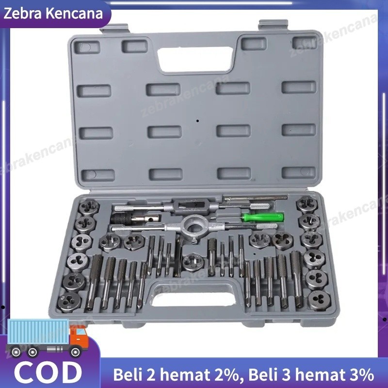 40 Pcs Metric Tap Die Set Alat Ulir Tangan Tungsten Carbide Screw Thread Bit Tap Die Set 40pcs Alat 