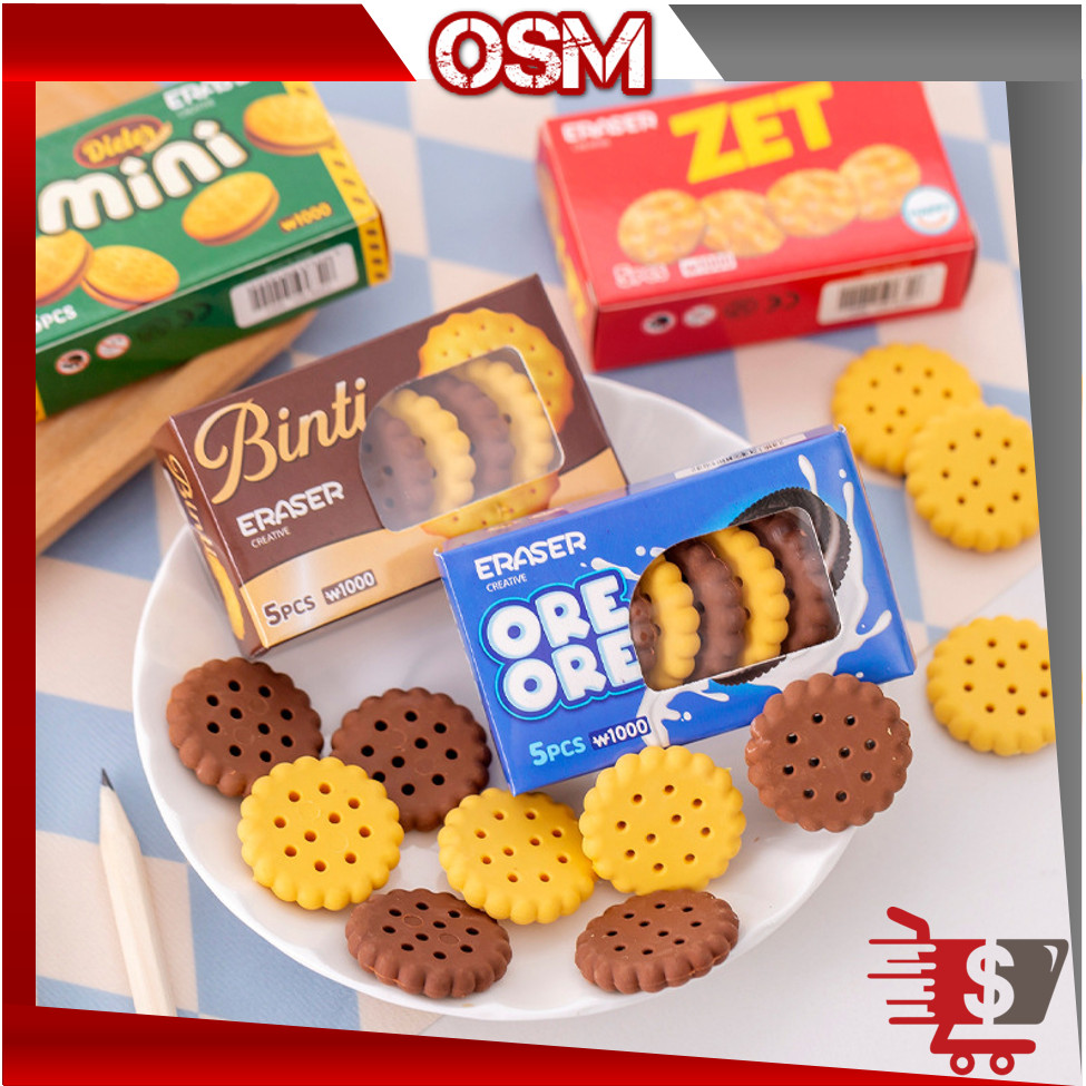 

OSM - S6299 Penghapus 5 in 1 Bentuk Biskuit / Eraser Biskuit 5 in 1