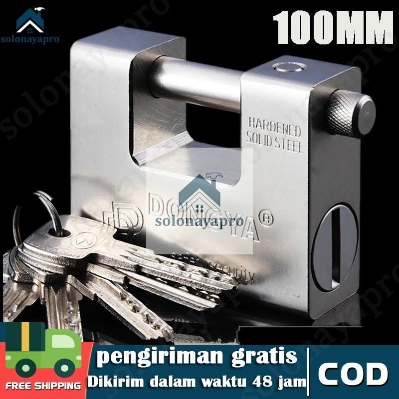 100MM Kunci Gembok Panser /Gembok Rumah Panzer/Gembok Balok Pagar Pintu Gerbang/Iron Padlock/Rumah T