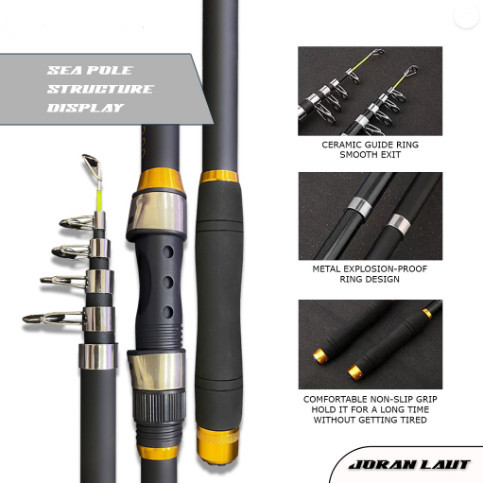 Hot Promo Joran Pancing Portable Carbon Fiber Telescopic 2.40m-3.60m Joran Pancing Ikan Mas Teleskop