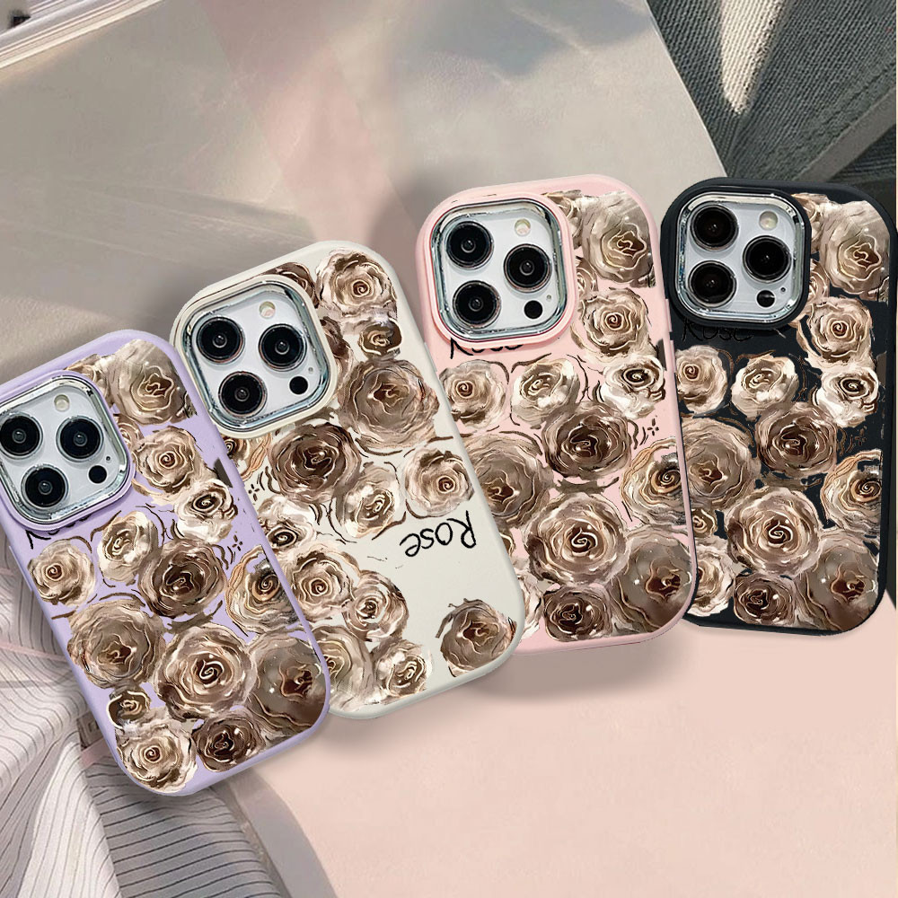 Casing Kompatibel Untuk iPhone 11 13 15 7Plus 14 12 11Pro Max 8 6 7 Plus X XR XS MAX SE 2020 Gold Gl