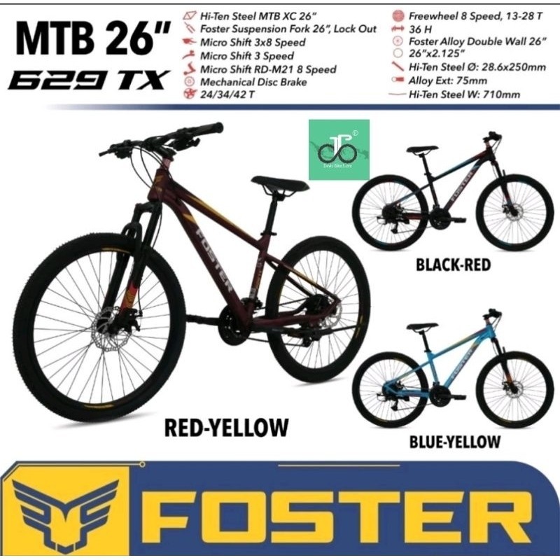 Sepeda MTB 26" Foster 629 TX Terbaru (3x8 MD) 629TX