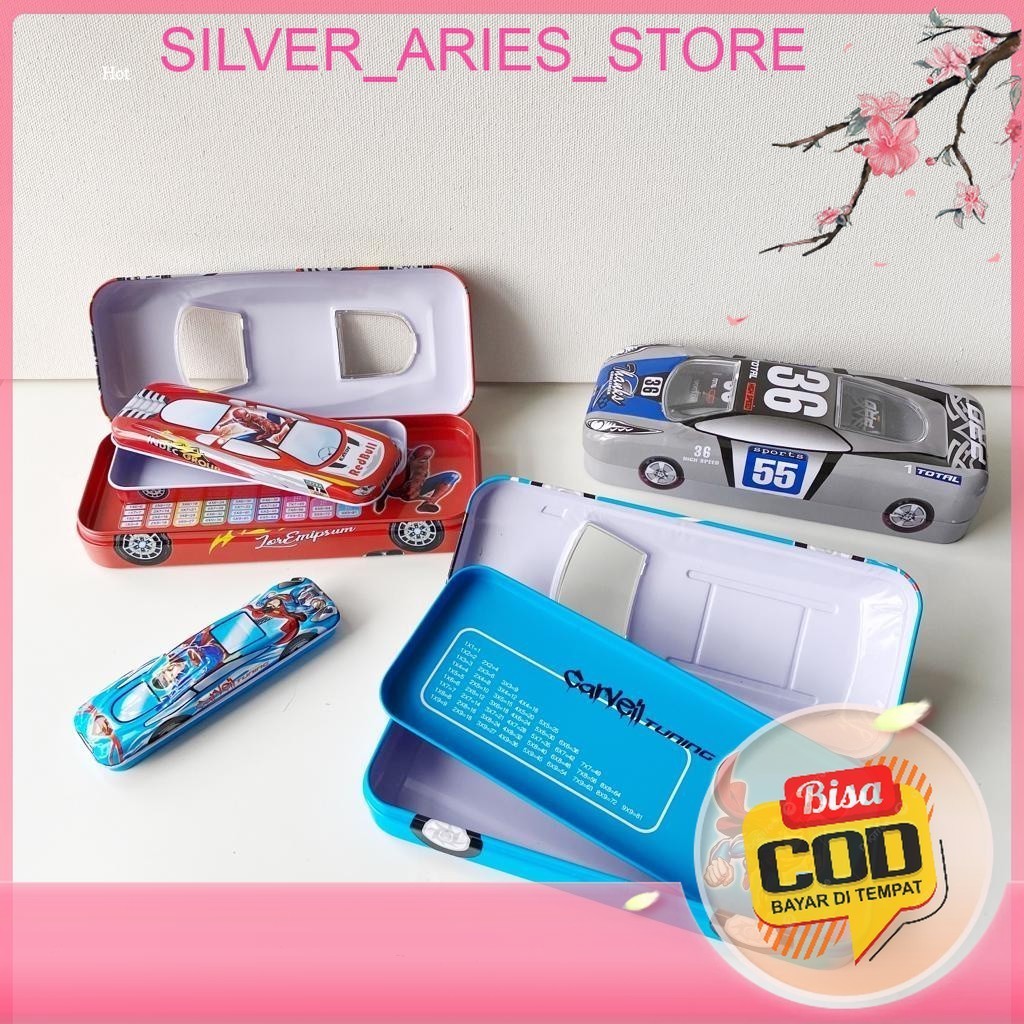 

Silver Aries [COD]. Kotak Pensil Kaleng Mobil Bonus Anakan Mobil / Tempat Pensil Mobil / Pencil Case Fancy