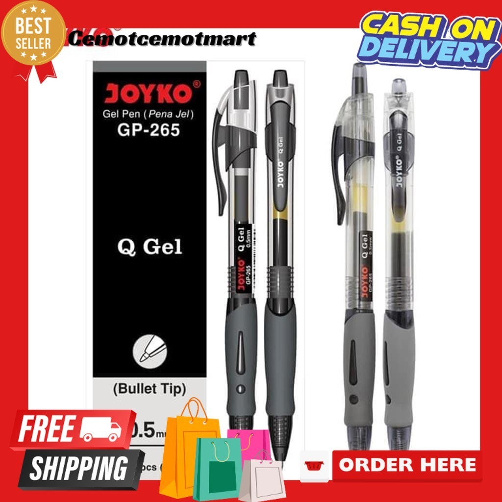 

[Cmt] [D] Pulpen Joyko Gel Cetek Q Gel G P-265 (1pak -12pcs)