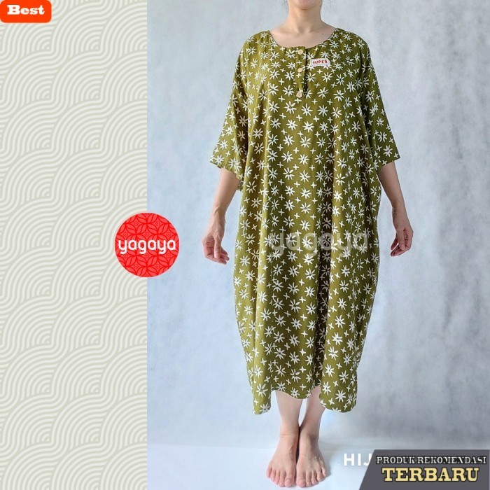 rok wanita kekinian Daster Kencana Ungu KUH L5 SP Jumbo - Baju Wanita Rok Batik Panjang #1 - Hijau O