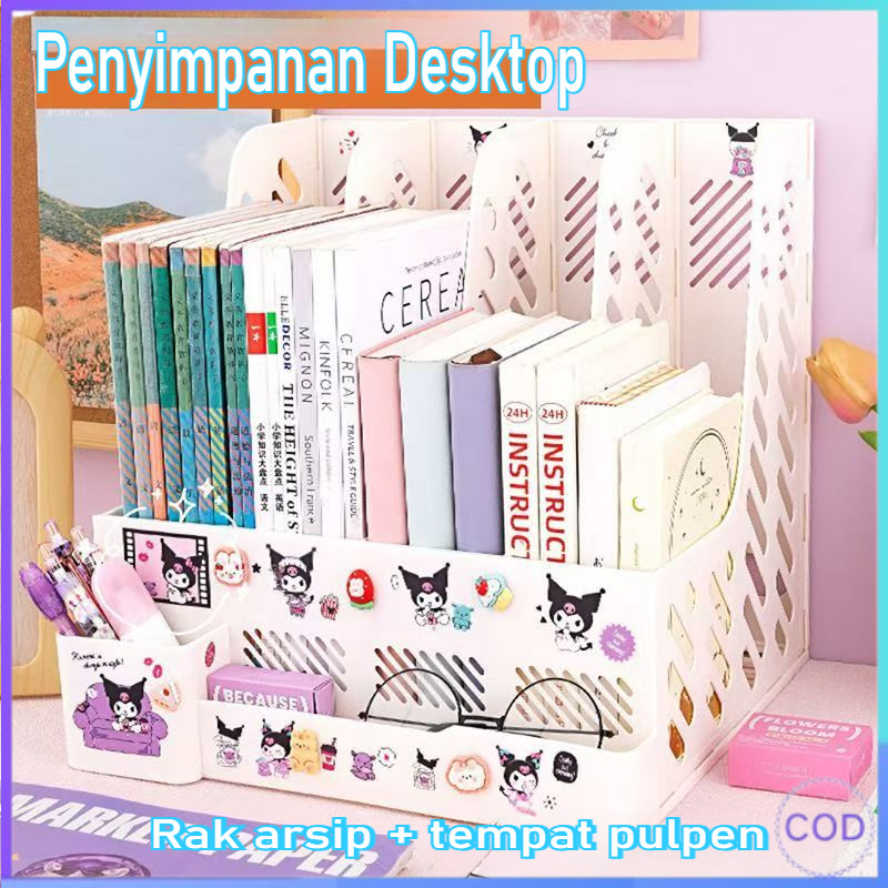 

[COD] Berbagai warna Rak Buku Minimalis Aesthetic Tempat Pena / Rak Penyimpanan Desktop Organizer Box File
