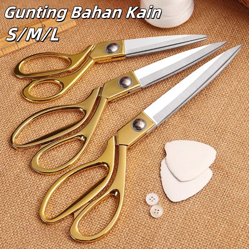 

【AQING】Gunting Potong Bahan Kain Tailor Scissors Textile Emas 8.5-9.5-10.5 Inch/Gunting Bahan Kain/Gunting Potong Bahan Kain/Tailor Scissors Textile Scissors