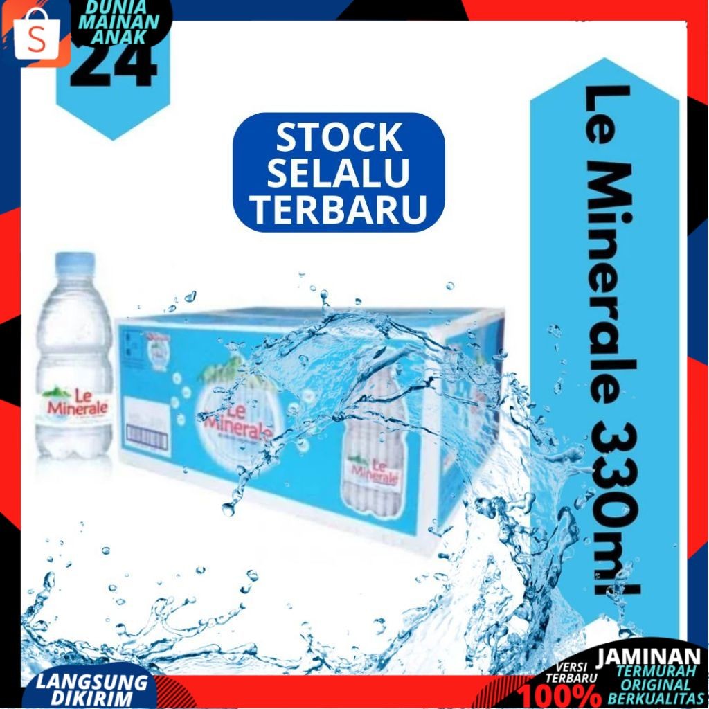 

DMA Air Mineral LE MINERALE LEMINERAL 330 ML Isi 24 Botol PER DUS PER KARTON