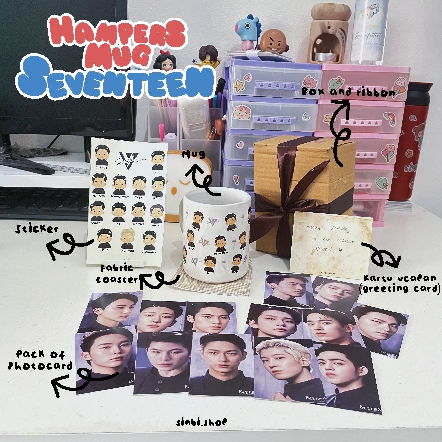 Hampers Mug Seventeen | Giftbox Kpop | Hampers Kpopers | Gift  Souvenir Hadiah Kado Ulang Tahun Wisu