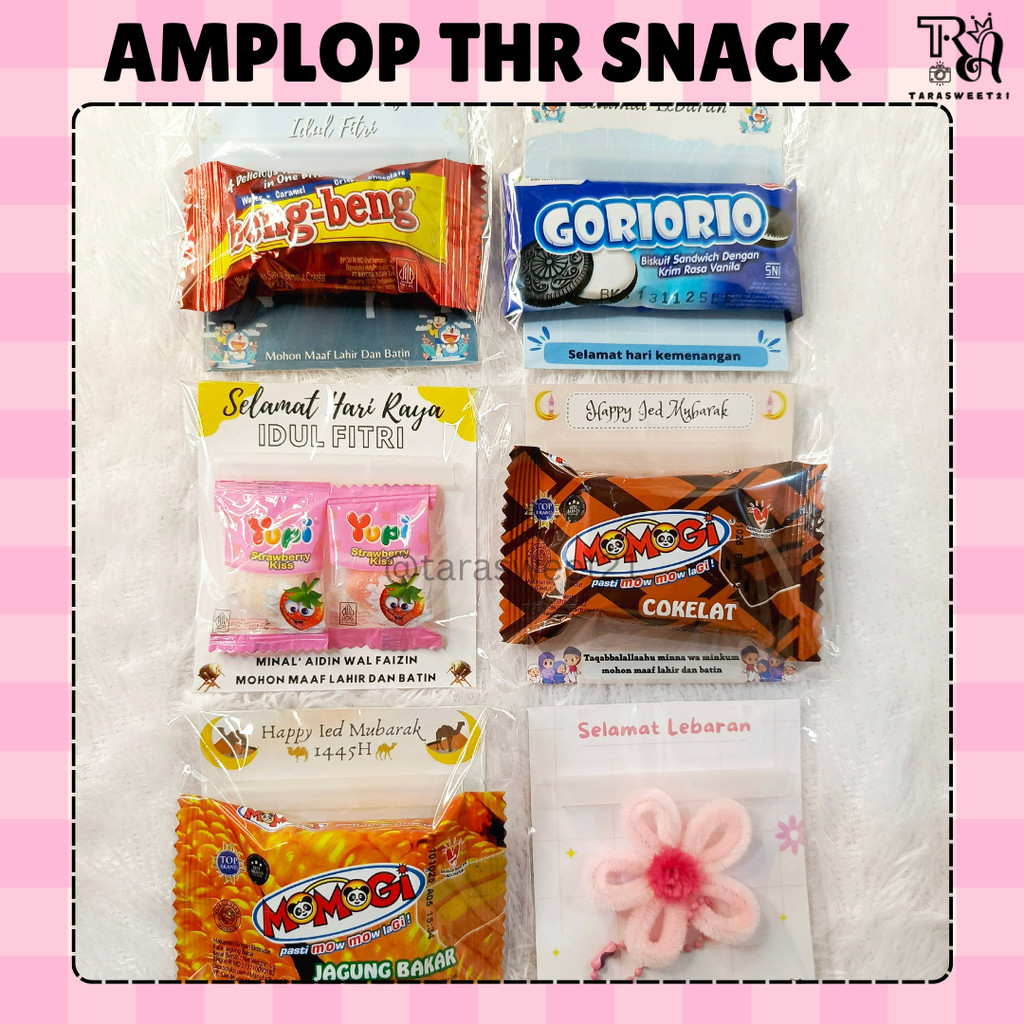 

(Tara21) (COD) isi 10pcs AMPLOP LEBARAN UANG GULUNG + SNACK / MINI GIFT SNACK / ANGPAU LEBARAN