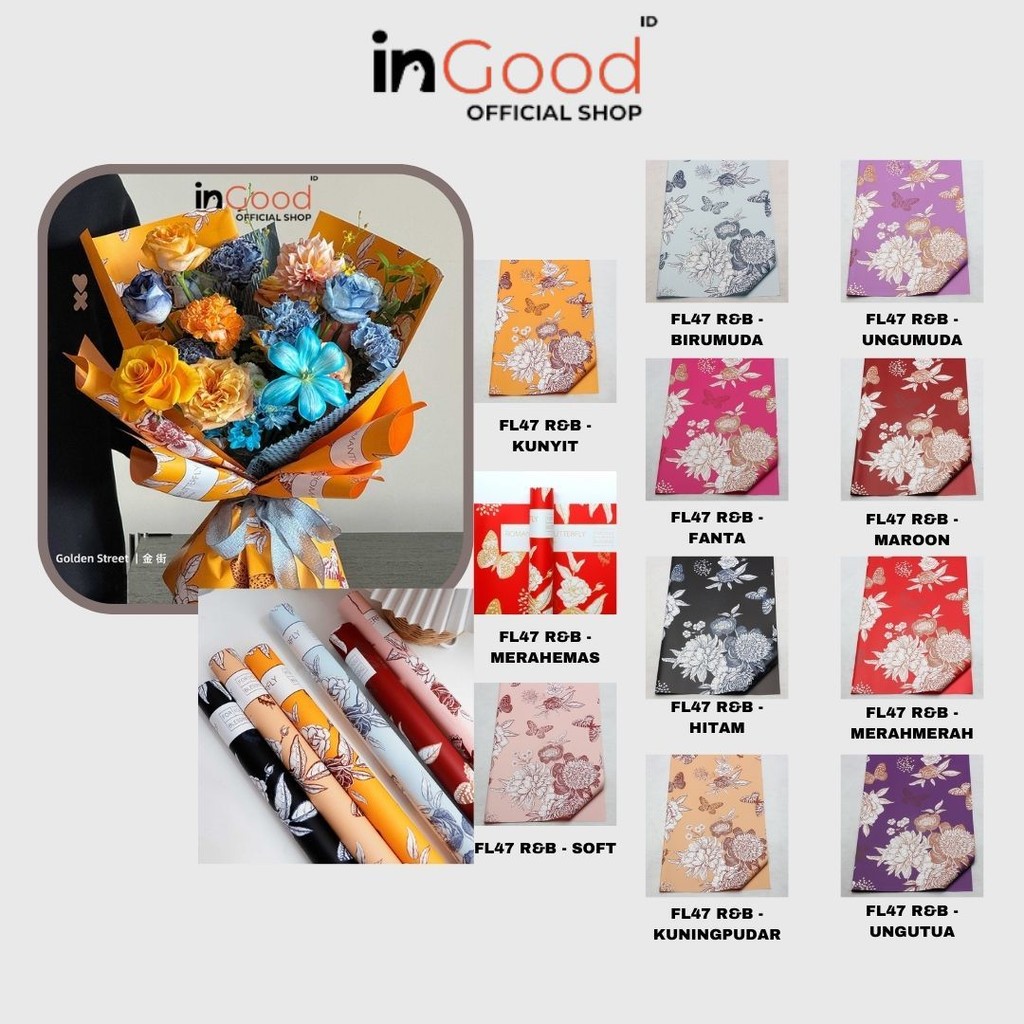 

IN GOOD - FL47 R&B Kertas Bunga Paper Buket Motif Cellophane