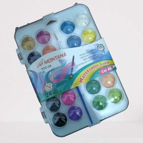 

NAT - MONTANA WATERCOLOR CAKES / SOLID WATERCOLOR TCC-24 ISI 24 WARNA