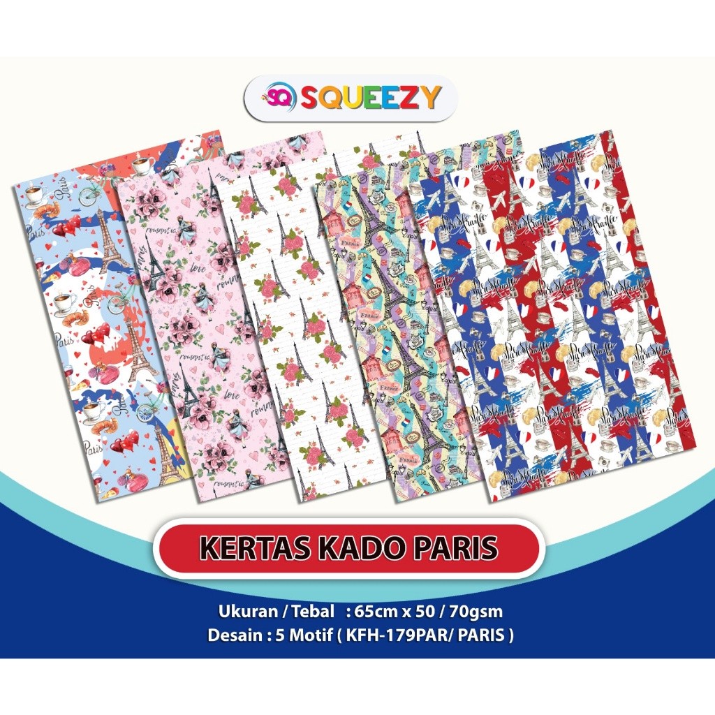 

NAT - 10 PCS KERTAS KADO SQUEEZY PARIS