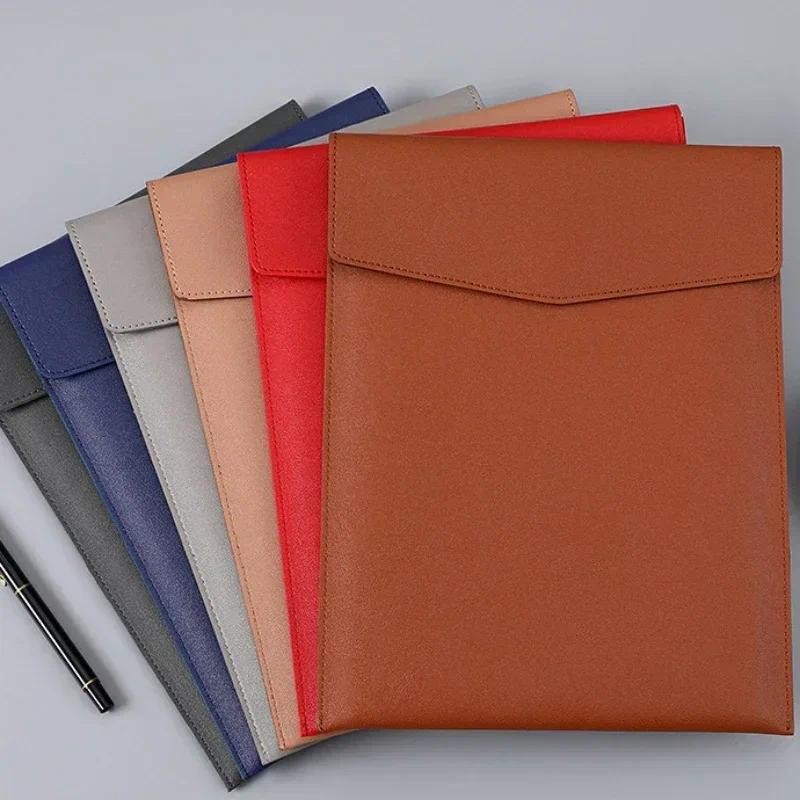 

A4 Leather File Folder Simple Large Capacity Document Bag Fashion Briefcase Data Contract Bill File Bag Office Paper Organizer