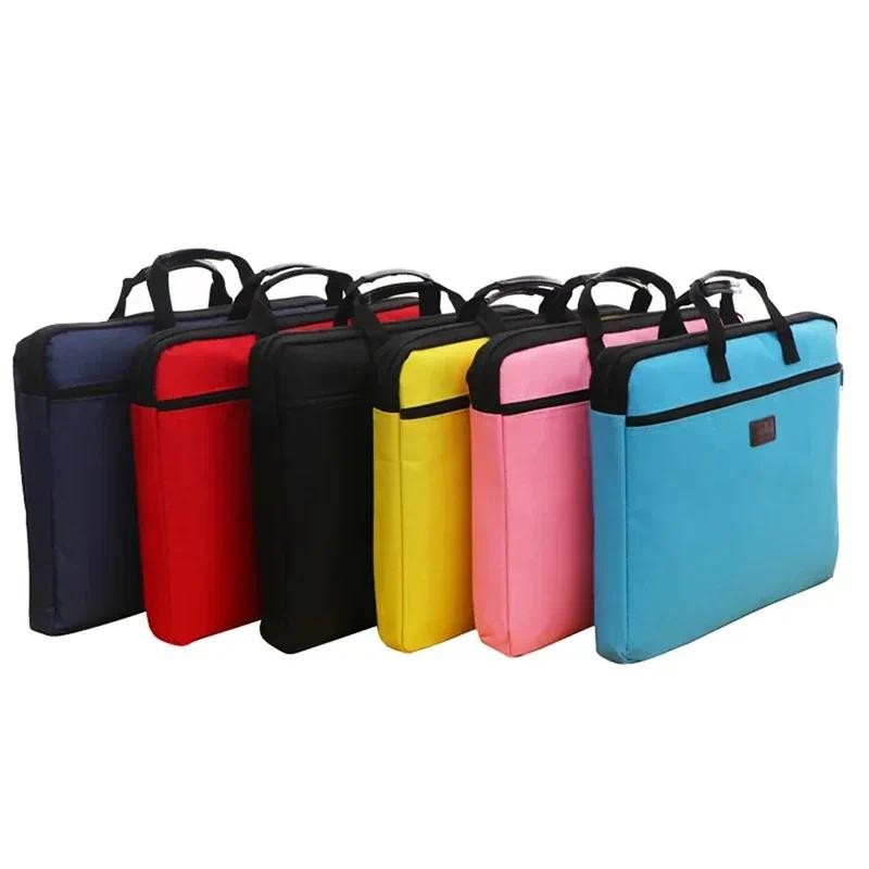 

Canvas Zipper Handbag Paper Documents Storage Bag A4 File Folder Portable Briefcase Stationery Office Supplies Customize Logo