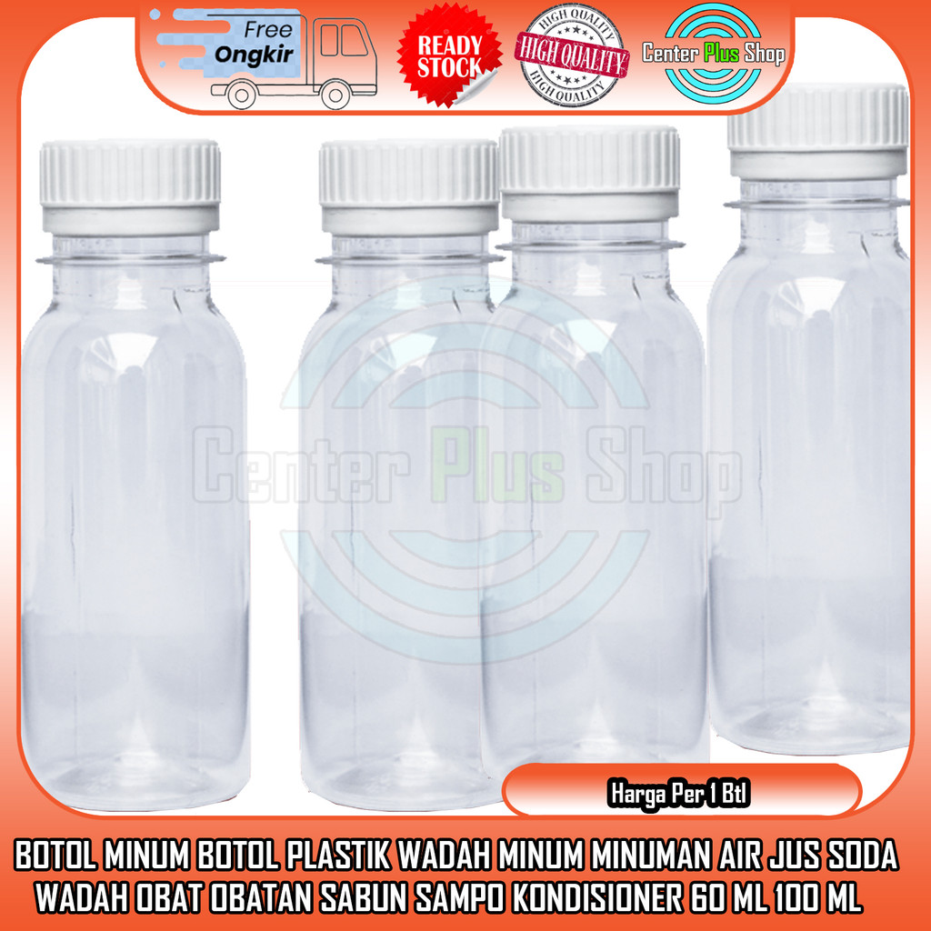 Botol Minuman Plastik Ukuran 60 Ml 100 Ml Short Neck  Shortneck Zamzam Pelastik Kemasan Minuman Beni