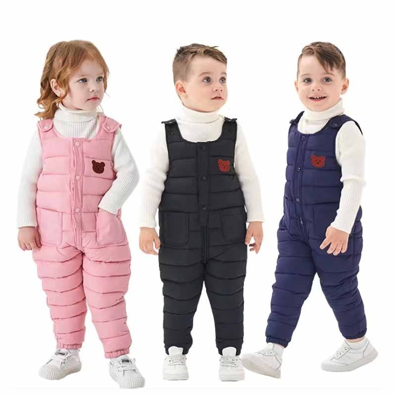 Celana Panjang Bayi Laki-laki, Baju Monyet Luar Jumpsuit Ski Anak-anak Musim Dingin Hangat Tebal Tah
