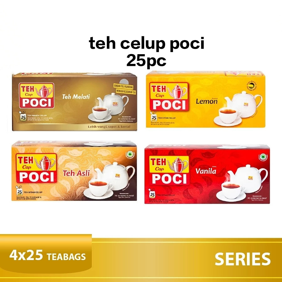 

(BDMUI) Teh Poci Bubuk Kemasan 40gram dan 80gram Kemasan Celup Isi 15pc Dan 25pc Kemasan Seduh 50gram Merpakan Inovasi Teh Tradisional