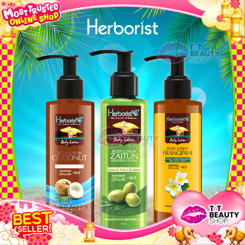Herborist Body Lotion Zaitun | Coconut | Frangipani | Whitening UV Filter145ml | TnT Beauty Shop