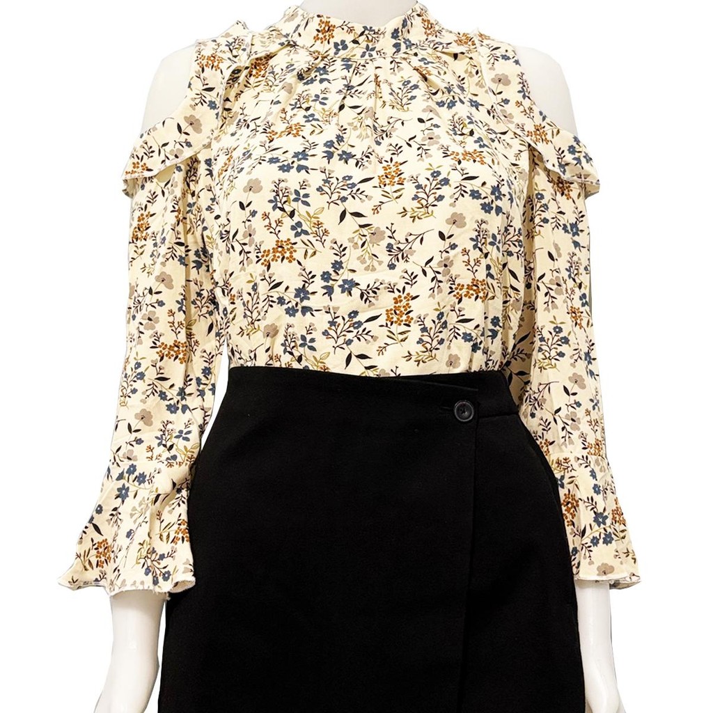 BLOUSE WANITA ELEGAN MOTIF BUNGA BAHAN RAYON PREMIUM Atasan Baju