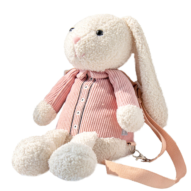 

Cute Bear Rabbit Backpack Girl Boy Lovely Cartoon Plush Parent-Child Bag Fluffy Smile Soft Doll Animal Handbag Gift Purses