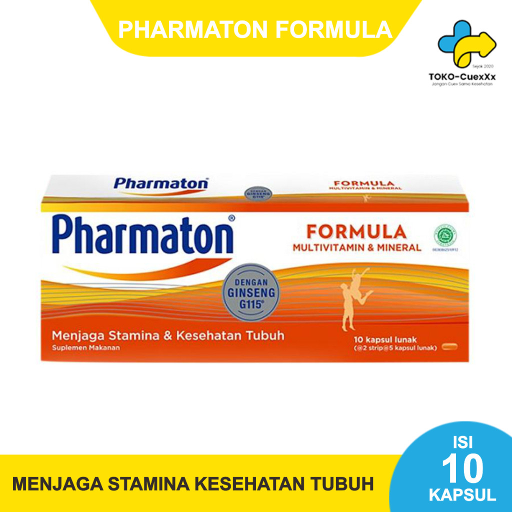 PHARMATON FORMULA 1 BOX ISI 10 KAPSUL LUNAK GINSENG G115 MULTI VITAMIN MINERAL SUPLEMEN STAMINA