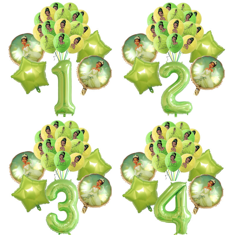 

15pc Disney The Princess and the Frog Tiana Princess Foil Balloon Happy Birthday Party Supplie Decor Baby Shower Kid Faovr Globo