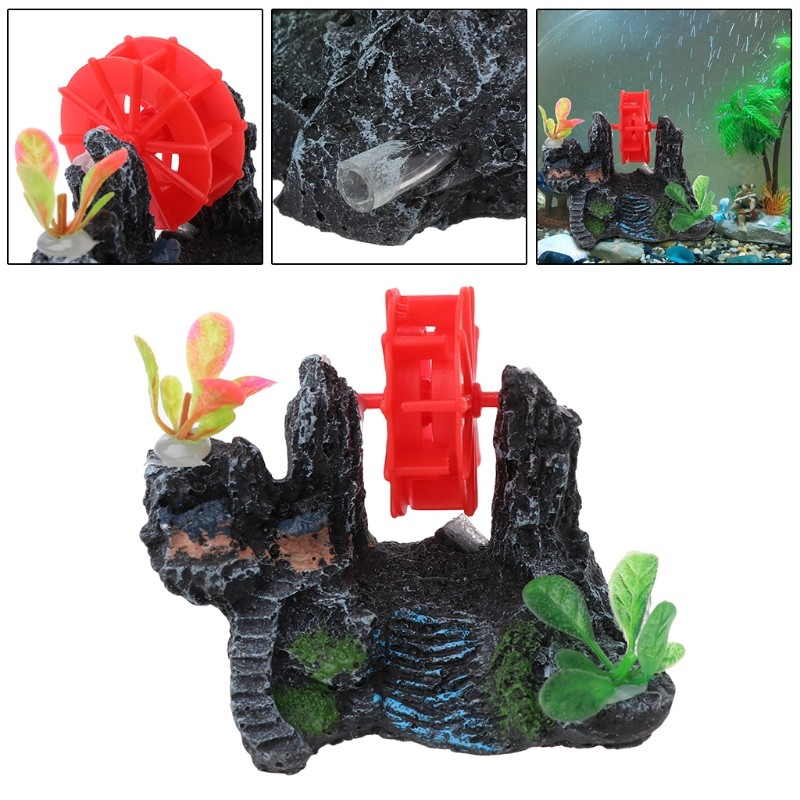 Aquarium Ornament Rock Mountain Stone Cave Fish Tanks Decorations Small Terrain Scenery Adornment fo
