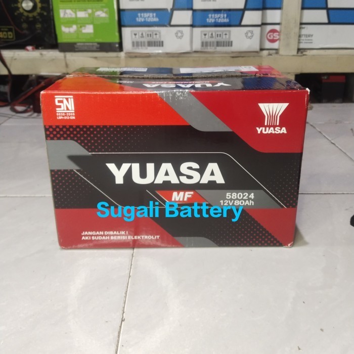 Aki Mobil Audi Seri A Seri Q R8 V10 TT Accu YUASA 58024 LN3 MF Kering 12 Volt 80Ah