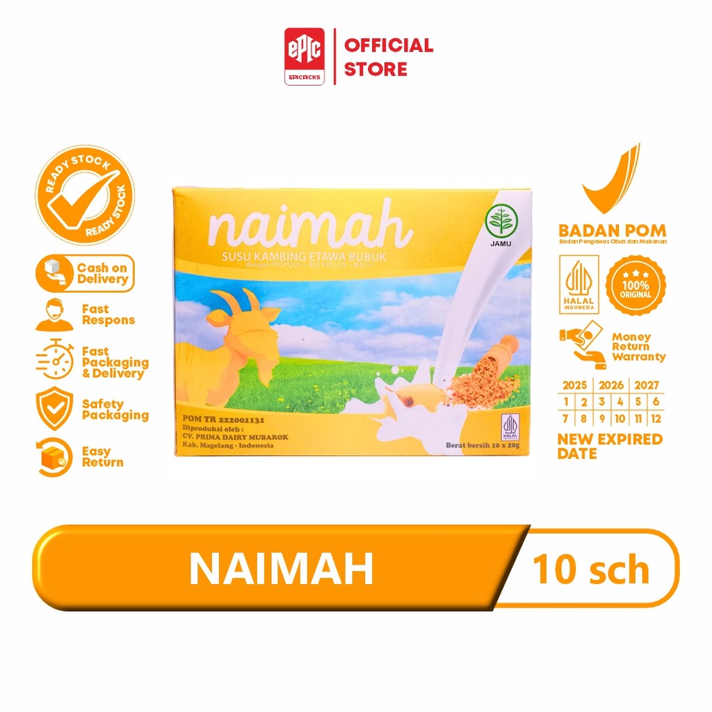

susu kambing naima etawa propolis bee pollen 1 box isi 10 sachet