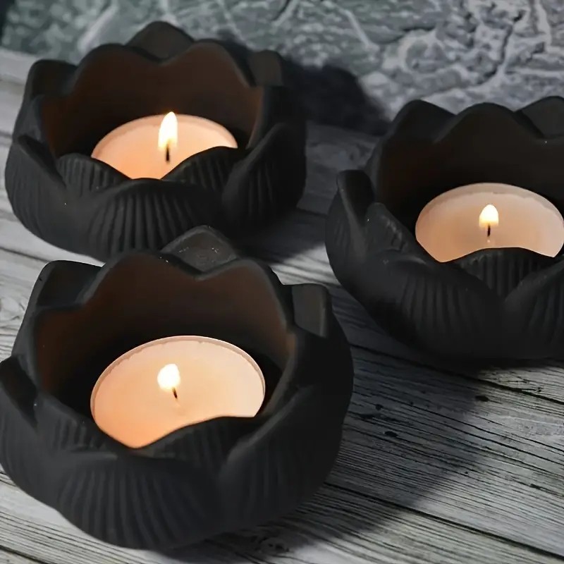 

1Pcs DIY 3D Lotus Candle Holder Silicone Mold Gypsum Mold Epoxy Resin Storage Box Plaster Ornament Craft Making Tool