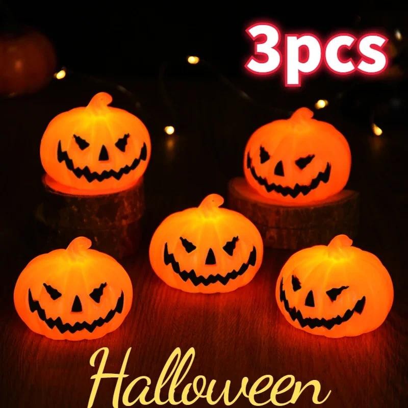

1/3Pcs Halloween Pumpkin LED Light Halloween Party Home Indoor Decoration Supplies Halloween Decoration Kids Favors Cute Gift