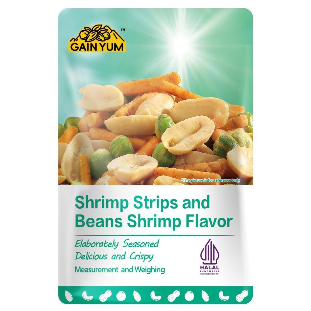 

[ GIFT ONLY ] Gainyum Healty Snack - 1pcs Shrimp Strips and Beans Shrimp Flavor SMALL PACK