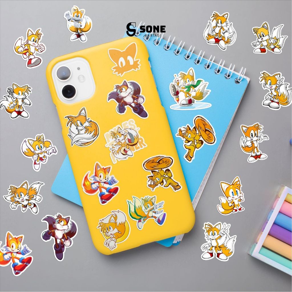 

Stiker Miles Tails Prower Aesthetic Paper Vinyl Anti Air Aksesoris Laptop Buku Tumbler