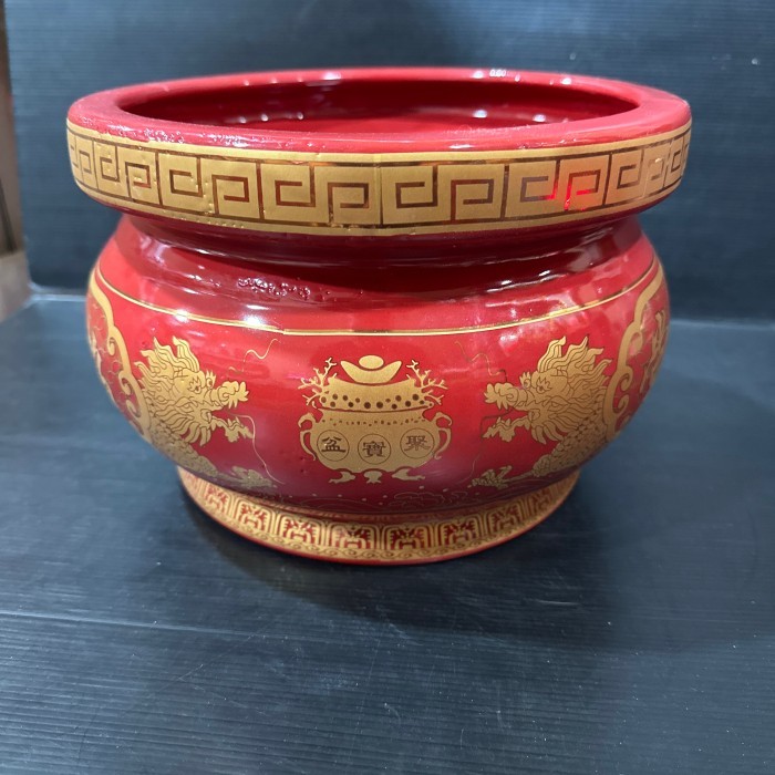 Hiolo Hio Lo Tempat Dupa Keramik Import Merah Cabe Uk 10in