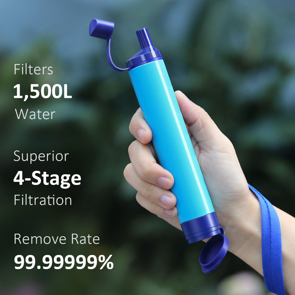 Portable Water Filter Straw Personal Filter Air Camping Minum Lapangan Siap Minum Sedotan Filter
