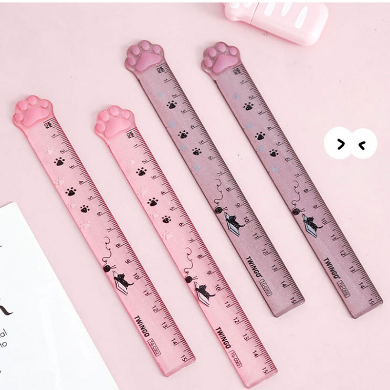 

Cute Ruler Penggaris Lucu Kaki Kucing15CM Transparant Penggaris—Hibio Present
