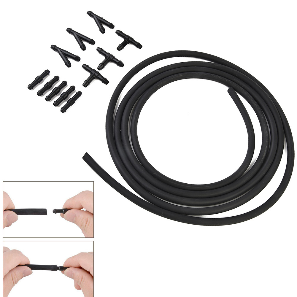 T Types Car Windshield Washer Nozzles Hose Water Tube Connector Wiper Spray Pipe Joint Windscreen Wi