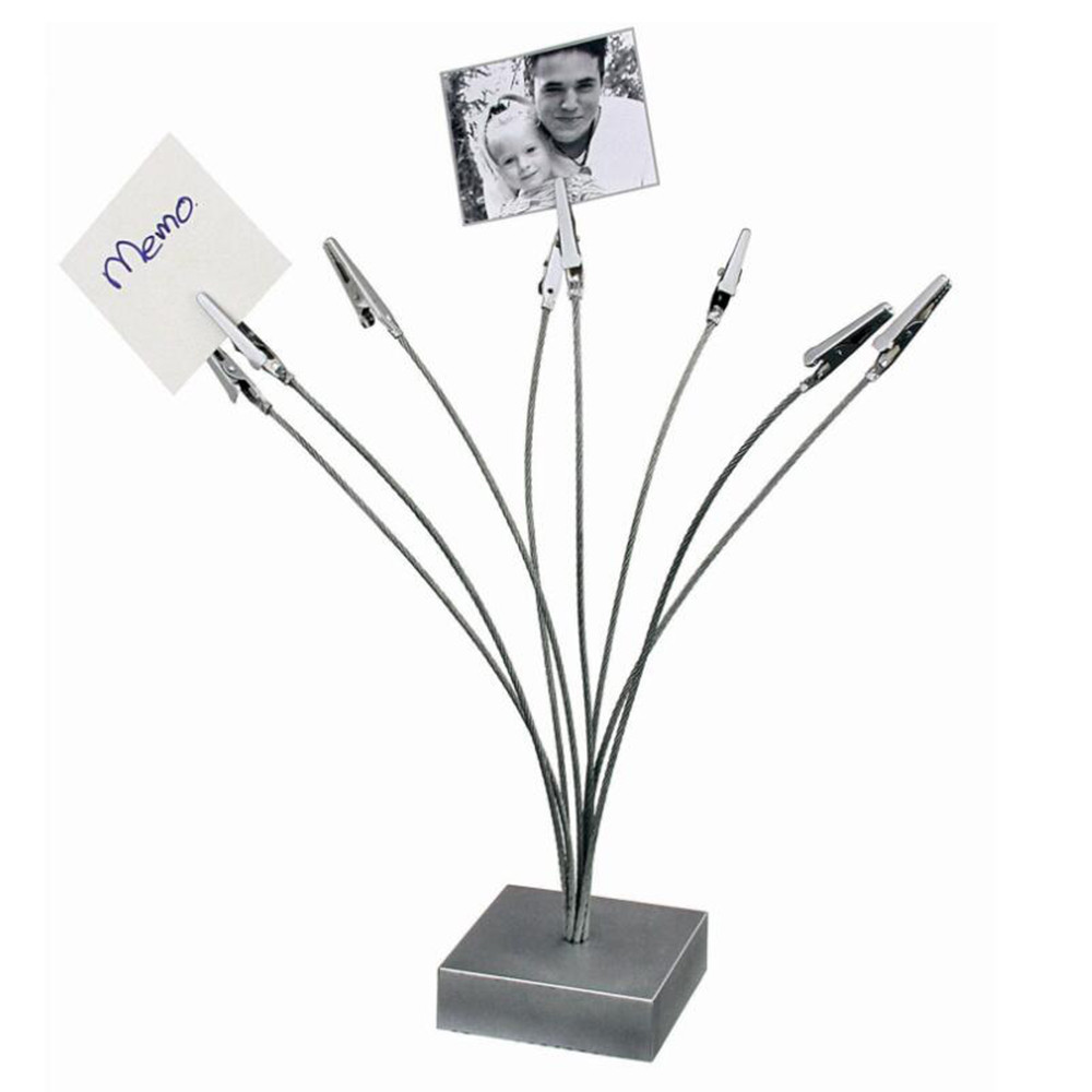 

Home Cube Base 8-branch Tree Style Memo/Card/Paper/Photo Holder Table Number Holder For Wedding Party (Silver)
