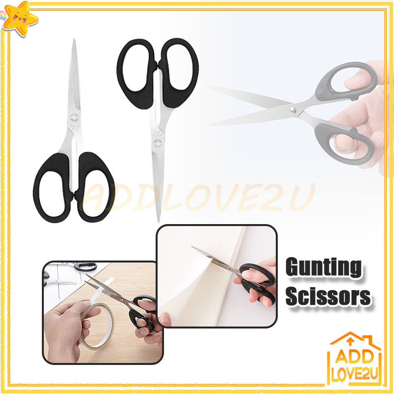 

Gunting Stainless Steel/Gunting Scissors/Gunting Hitam/Gunting Kertas Stainless/Deep Cutting Blade Scissor