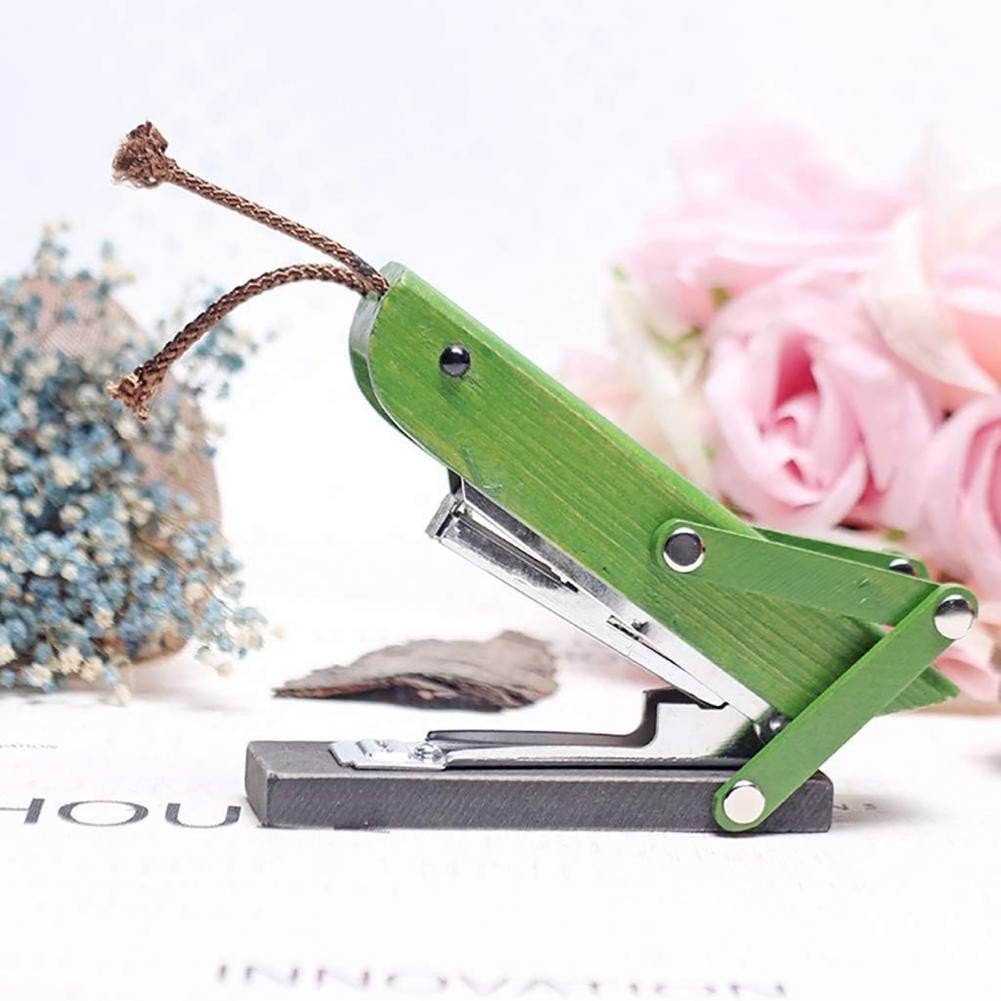 

Grasshopper Stapler Ergonomic Handle Metal Stapler Durable Desktop Paper Binder Compact Portable Office Stapler