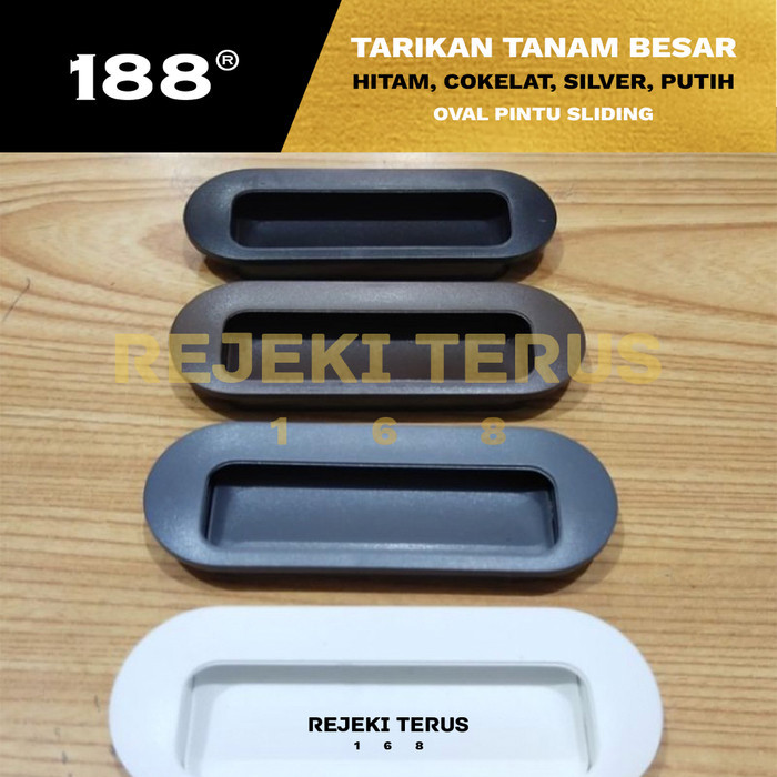 Tarikan Tanam Besar Plastik Laci Lemari Sliding Geser Oval Pintu
