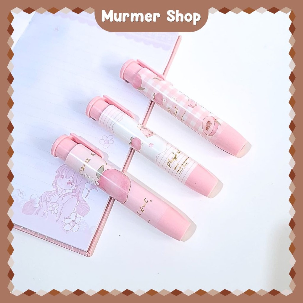 

Penghapus Mekanik Depressible Buah Peach Mechanical Eraser Hapusan Cetek