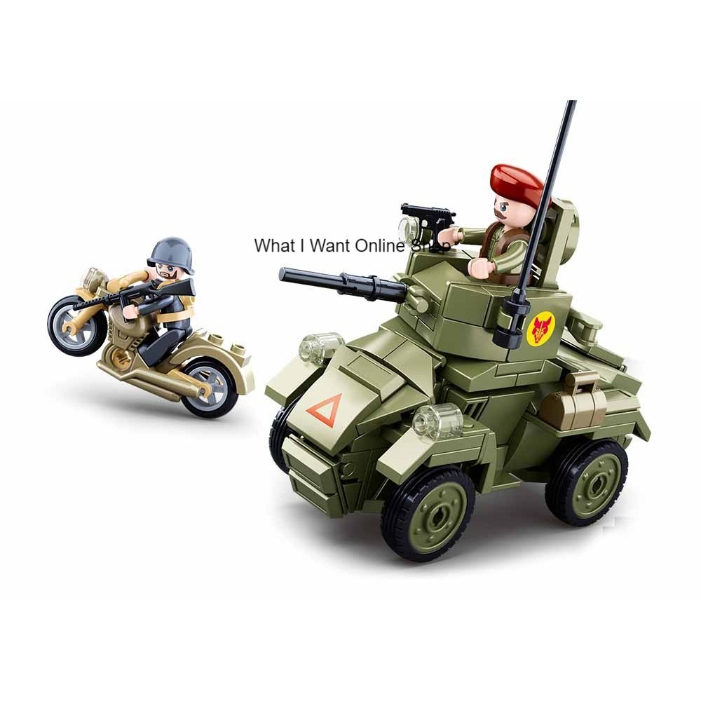 Sluban Bricks Army WWII-UK Army - MK2 Wheeled Armored Vehicle M38-B0710