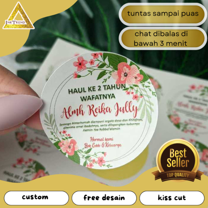 

INKA 5-8 Stiker Tahlil Haul Sticker Pengajian Mengenang Wafatnya 40 100 1000 Hari Tahlilan