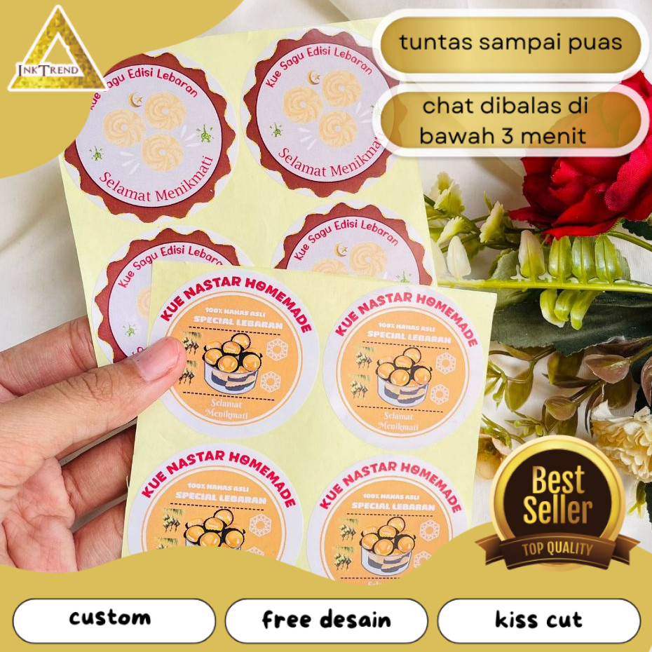

INKA 9-15 Label Sticker Cookies Lebaran Stiker Toples Kue Kering Idul Fitri Bulat Chromo Murah
