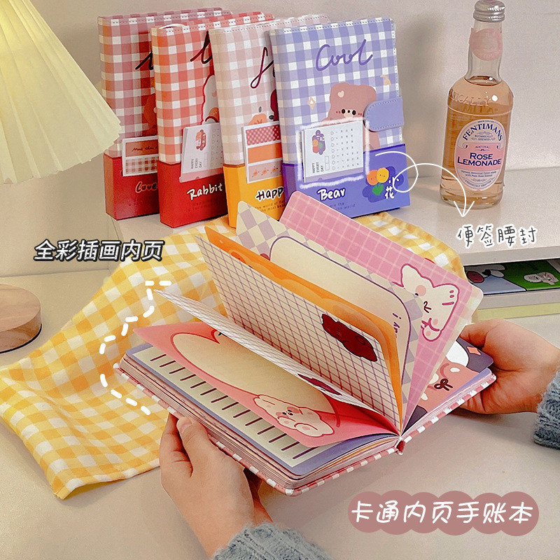 

100Sheets Kawaii Bear Notebook Journal Planner Diary Agenda Color Pages Notepad Cute Note Book School Supplies Girls Gift